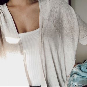 Thin short sleeve cardigan